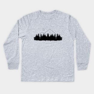 Minimalist Mountains Kids Long Sleeve T-Shirt